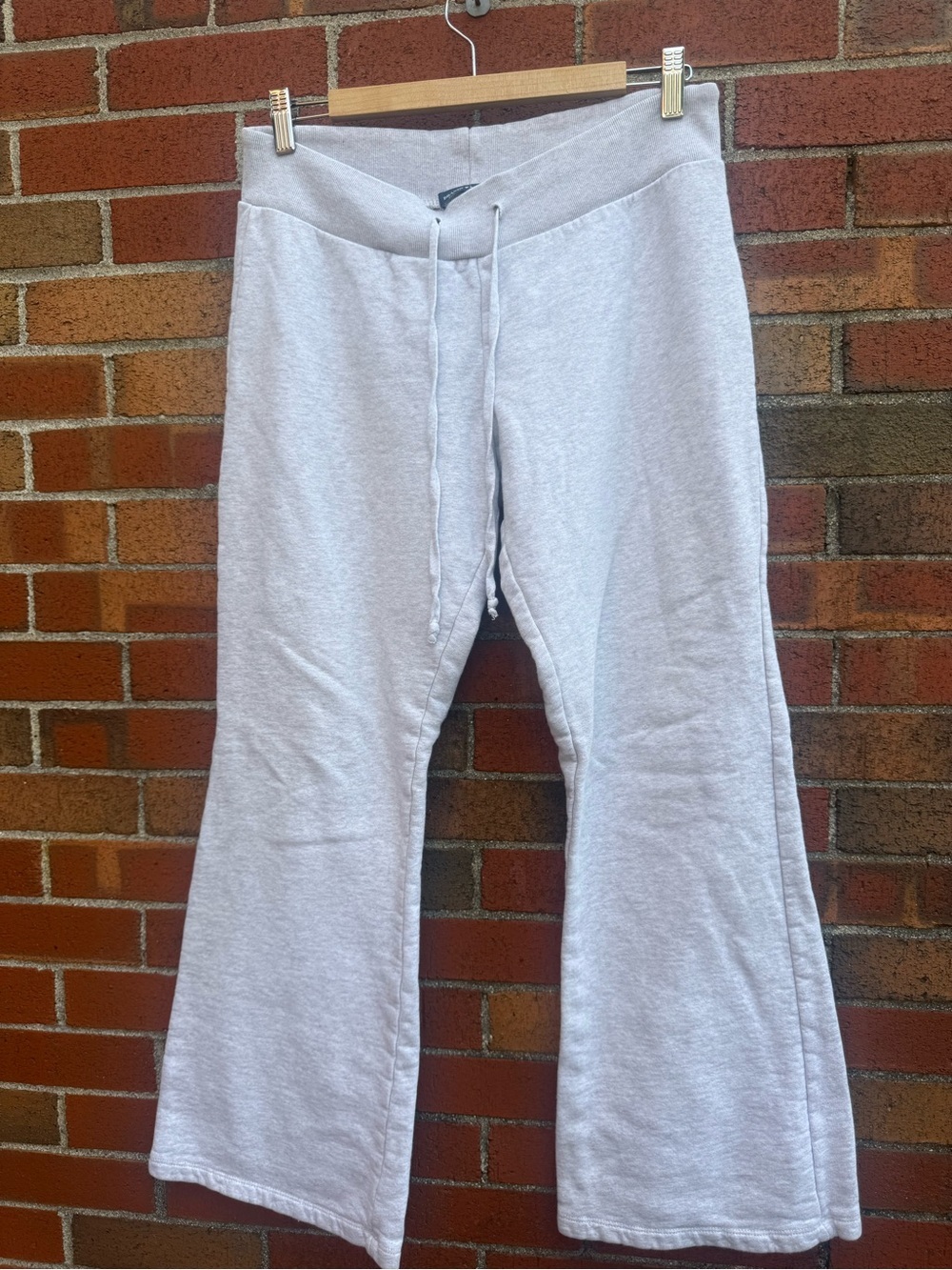 Brandy Melville Light Gray Wide Leg Sweatpants Flare Lounge Pants One Size
